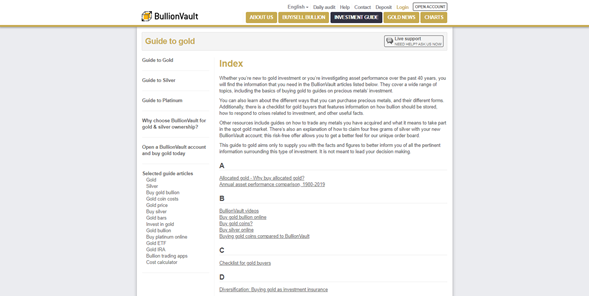 Enseñanza  BullionVault